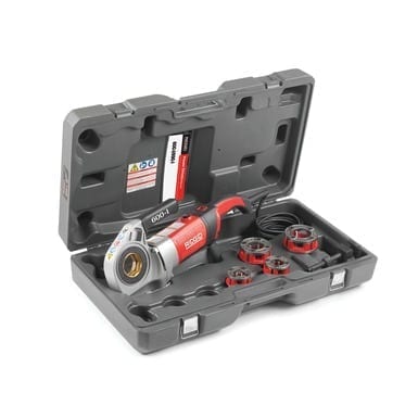 Ridgid 44918 600-I Hand-Held Power Drive w/ 1/2"-1 1/4" NPT 11R Die Heads, Case and Support Arm