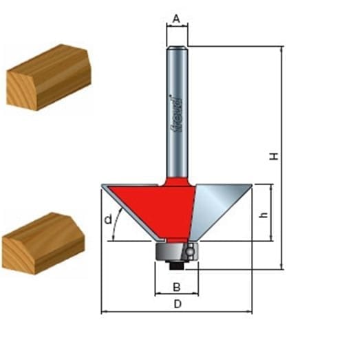 Freud 40-104 1-11/32" 45-Degree Chamfer Bit 1