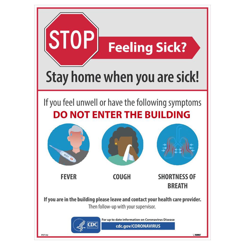 Stay Home When You Are Sick Poster, English - Tool Authority